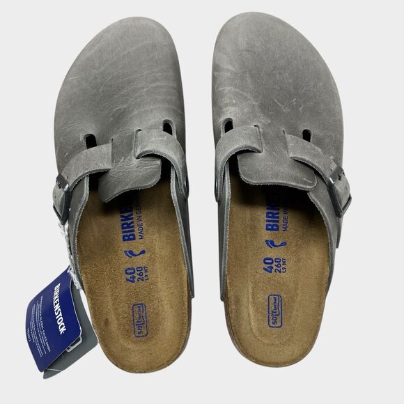 Birkenstock Clogs Mens 7 Iron Oiled Leather Soft Footbed Comfort Made In Germany - Picture 12 of 12